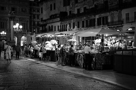 Night Shopping on the Piazza Bra